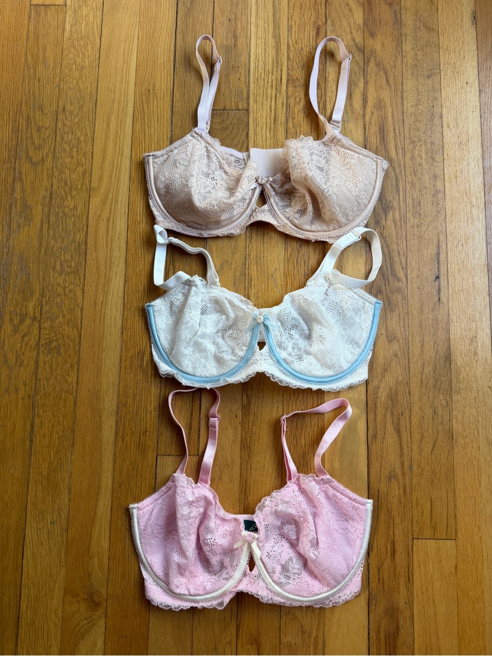 Set of 3 syrn unlined balconette bras